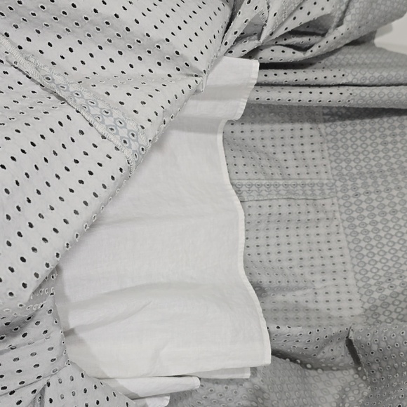 {Tibi} Riko Eyelet Flat Origami Skirt In Kumo Grey - Size 6 - Picture 13 of 17